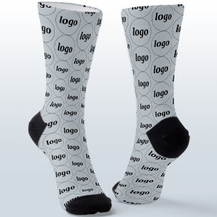 Chaussette Simple motif de logo d'entreprise en bleu poudre