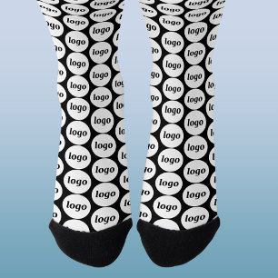 Chaussette Simple motif de logo d'entreprise noir promotionne