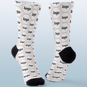 Chaussette Simple motif de logo d'entreprise Rose poudré