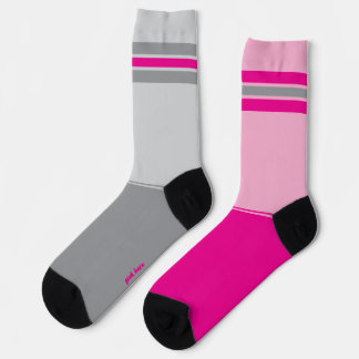 Chaussette Simple Pink and Grey, Gray and Pink Mismatching