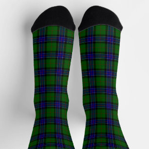 Chaussette Sinclair tartan bleu vert plaid