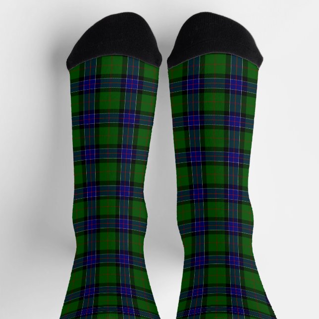Chaussette Sinclair tartan bleu vert plaid (Haut)