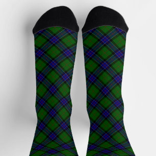Chaussette Sinclair tartan bleu vert plaid