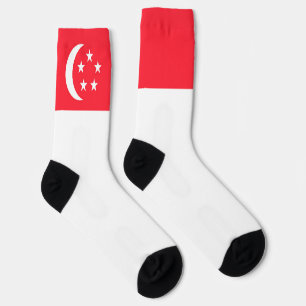Chaussette Singapour Drapeau amusant Singapour National Pride