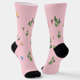 Chaussette Skieurs roses Ski