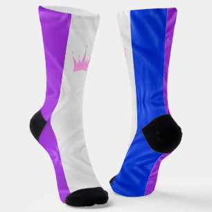 Chaussette SlipperyJoe défile drapeau de fierté violet blanc