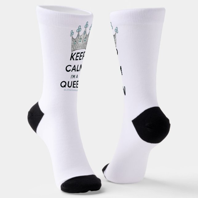 Chaussette SlipperyJoe's Keep Calm Queen couronne joyaux a (Angulaire)