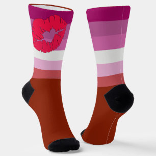 Chaussette SlipperyJoe's Lipstick Lesbian Pride Drapeau gay c