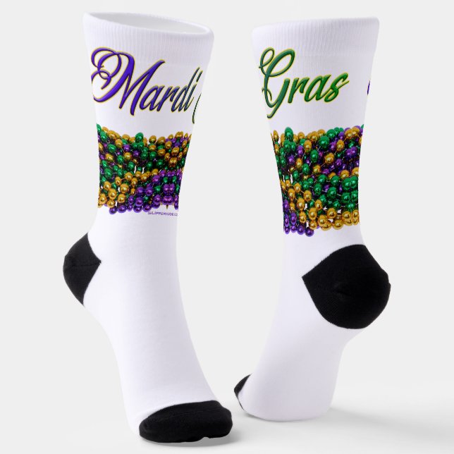 Chaussette SlipperyJoe's Mardi Gras Colliers en perles violet (Angulaire)