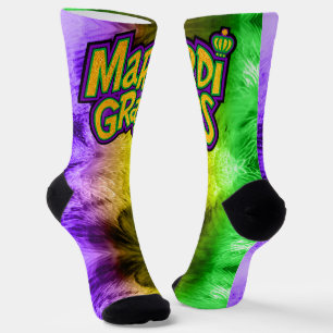 Chaussette SlipperyJoe's Mardi Gras couronne violet or vert w