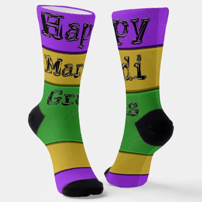 Chaussette SlipperyJoe's Mardi Gras or violet métal vert s (Angulaire)