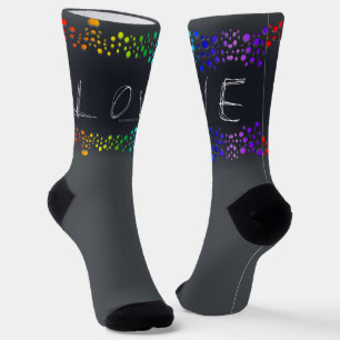 Chaussette SlipperyJoe's mots d'amour points arc-en-ciel grif
