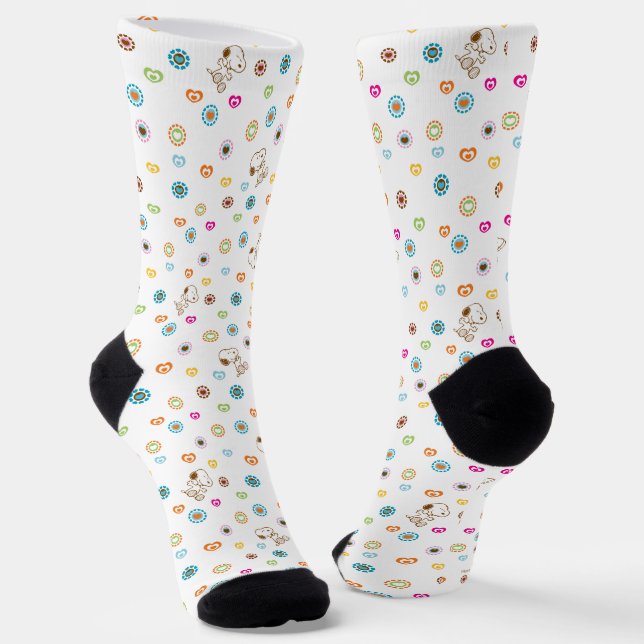 Chaussette Snoopy Colorful Hearts Motif (Angulaire)