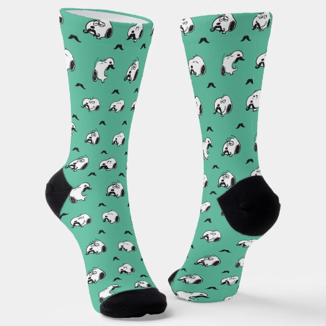 Chaussette Snoopy Moustaches et Motif Turquoise (Angulaire)