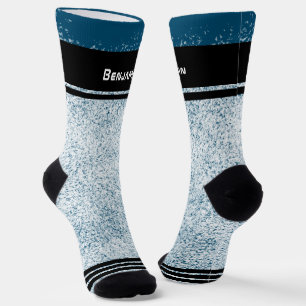 Chaussette Snowflakes Winter Blue Nom sportif