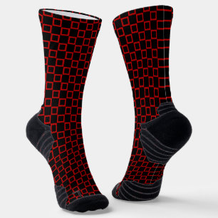 Chaussette Sock d'équipage sportif avec noir rouge classique 