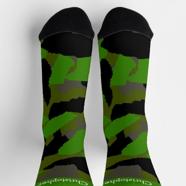 Chaussette Socks Green Camouflage Design (Haut)