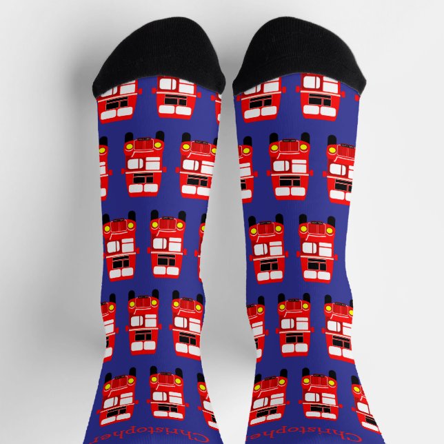 Chaussette Socks Red Double Decker Design (Haut)