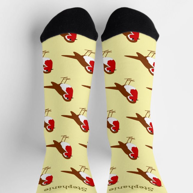 Chaussette Socks Robin Red Breast Design (Haut)