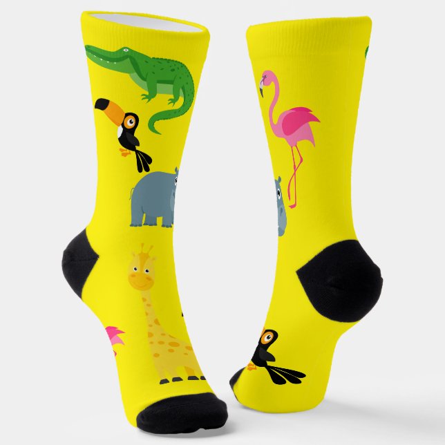 Chaussette Socks with cartoon African animals (Angulaire)