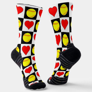 Chaussette Softball Player Fastpitch Softballs & Heart Sports