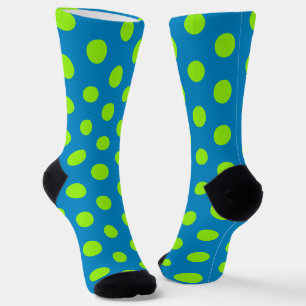 Chaussette Soie de Jockey Vert Citron Points sur Chaussettes