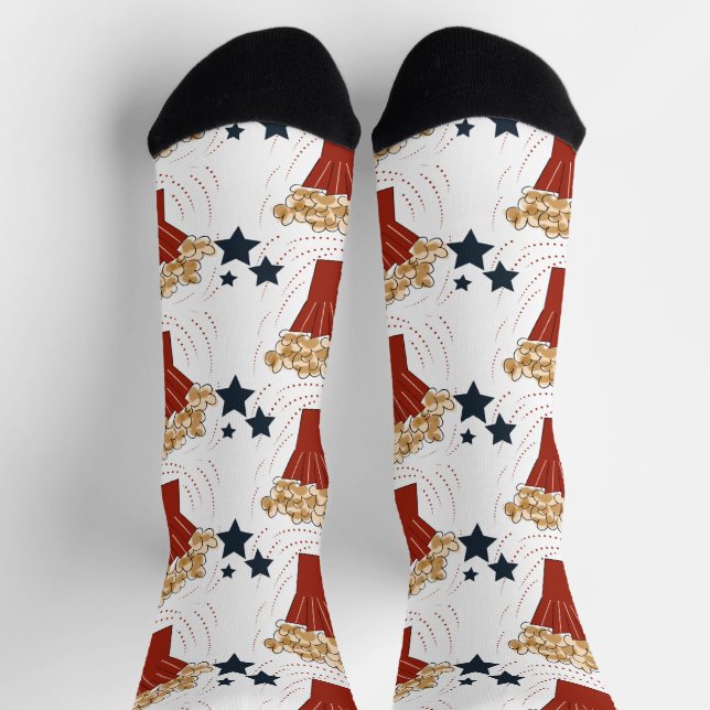 Chaussette Soirée Cinéma Mignonne au Popcorn  (Haut)