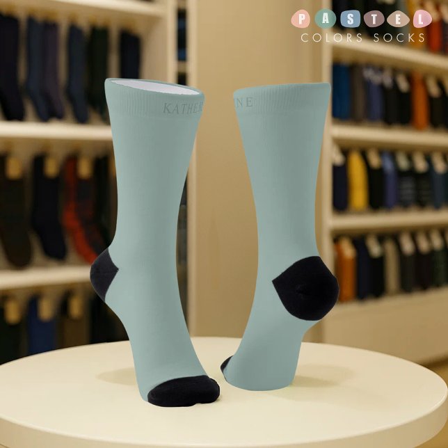 Chaussette Solid Soft Light Pastel Sage Moss Green Color (Solid Soft Light Pastel Sage Moss Green Color Socks
)