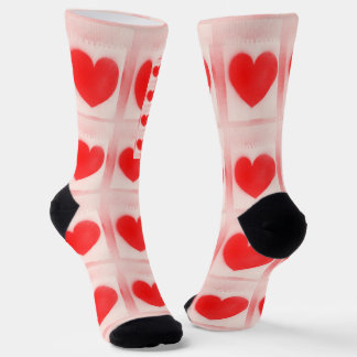 Chaussette Soyez mon coeur rouge Valentine