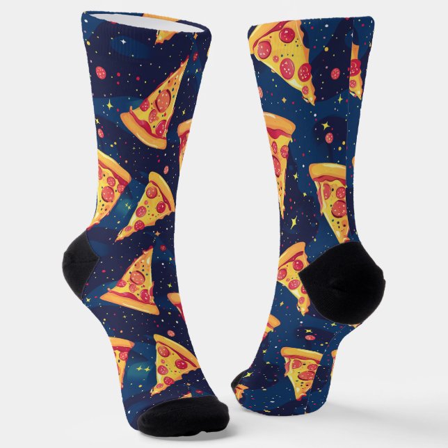 Chaussette Space Pizza Party - Galactique Pepperoni Slice (Angulaire)