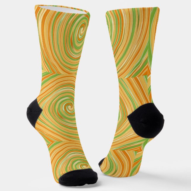 Chaussette Spirale de couleurs d'agrumes amusantes (Angulaire)