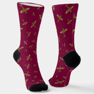 Chaussette Spitfire Avions Aviation Thème Bourgogne