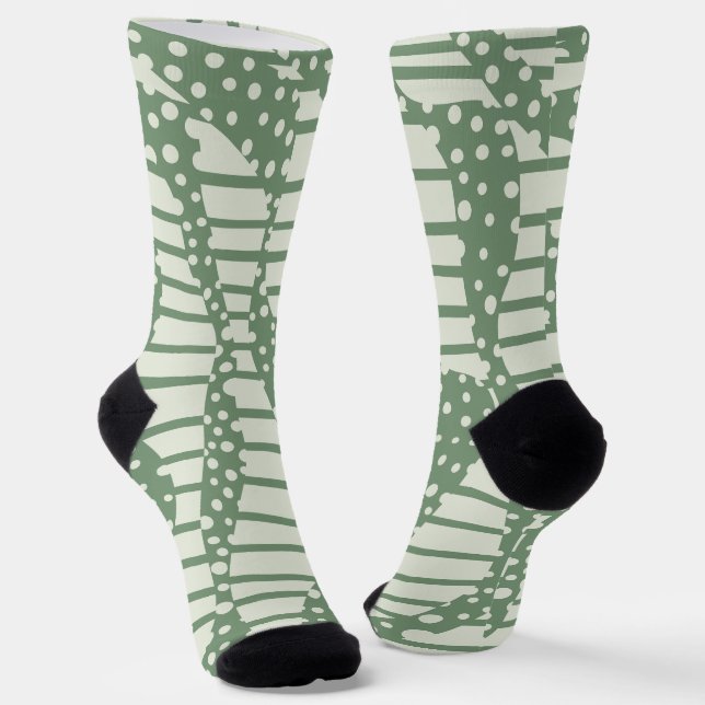 Chaussette Spots et bandes 2 - Vert (Angulaire)