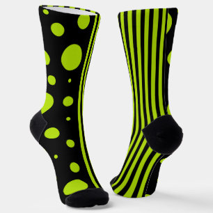 Chaussette Spots et rayures - Lime vert