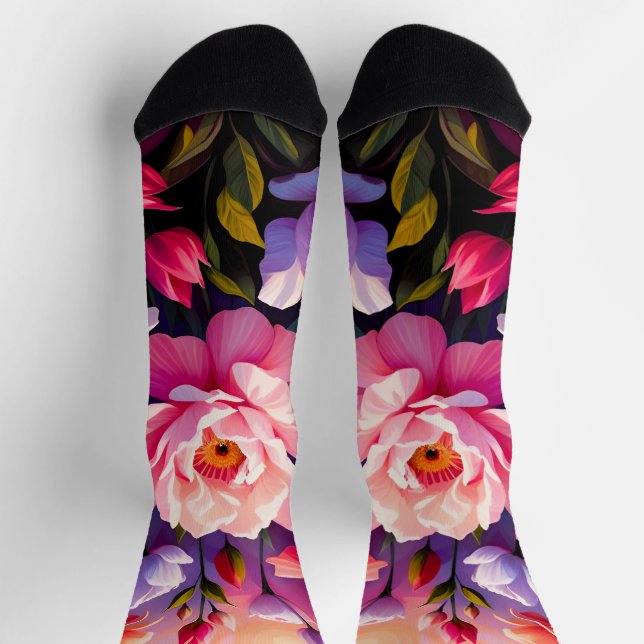 Chaussette Spring Zen Sunrise Pink Blossom Garden  (Haut)