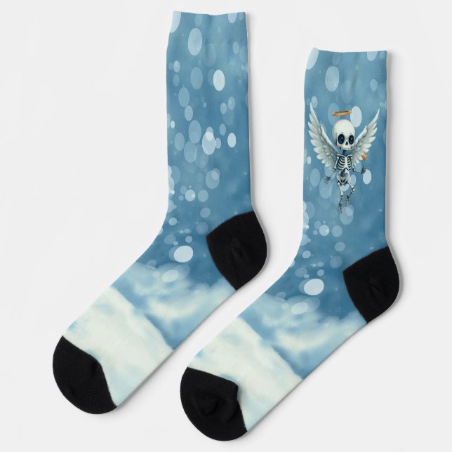 Chaussette Squelette d'ange – Le côté doux de l'au-delà.  (Gauche)