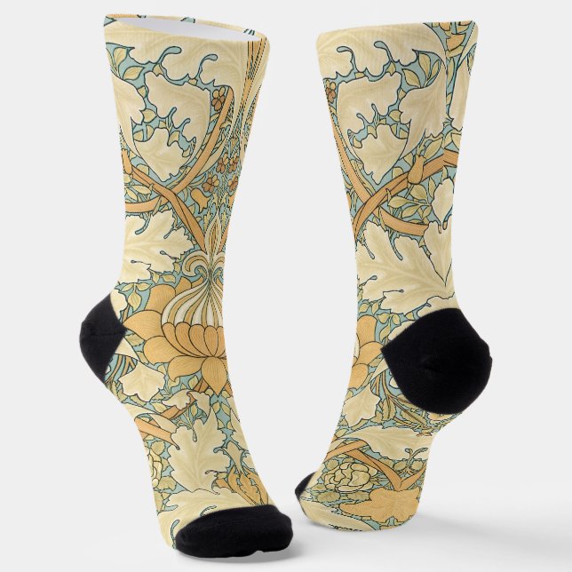 Chaussette St. James par William Morris, feuilles d'acanthe (Angulaire)