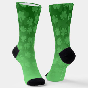 Chaussette St. Patrick's Day green shamrock ombre motif