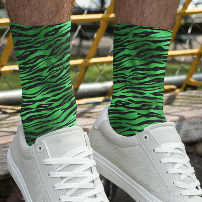 Chaussette St. Patrick's Day Green Tiger Stripes (Créateur téléchargé)