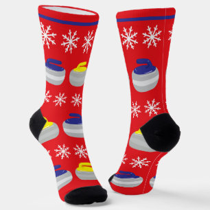Chaussette Stations de curling de Noël et Snowflakes Sport de