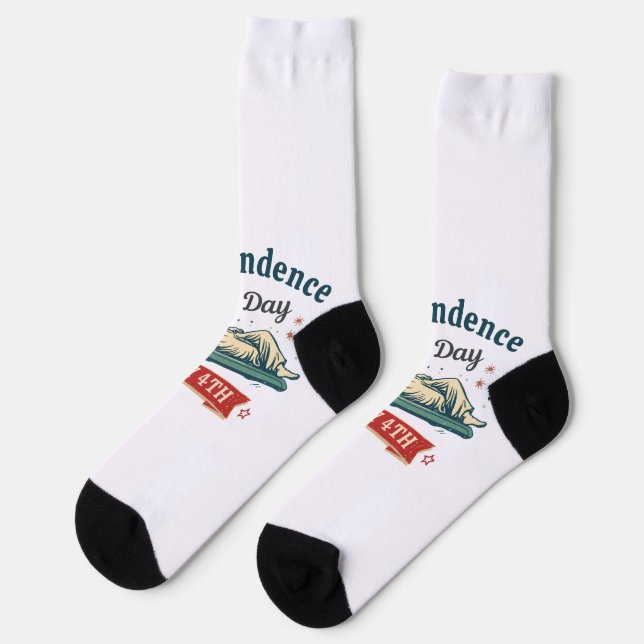 Chaussette Statue de la Liberté Jour de l'Indépendance drôle  (Gauche)