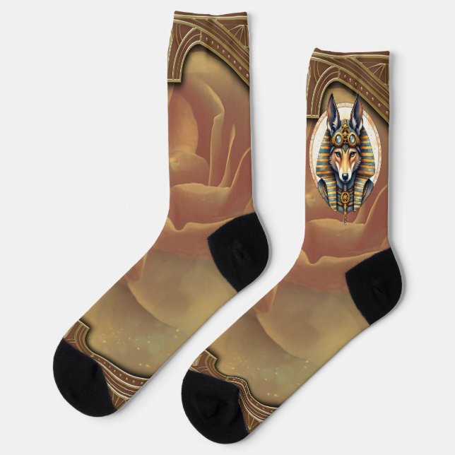 Chaussette Steampunk Anubis Fox Portrait (Gauche)