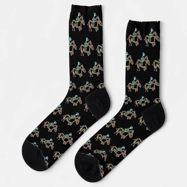 Chaussette Stickman de course de chevaux (Gauche)