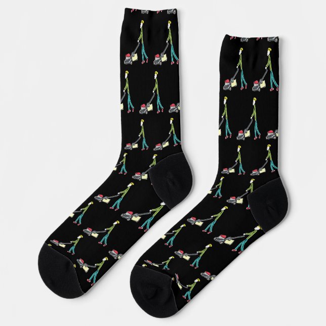 Chaussette Stickman Tonte de Pelouse (Gauche)