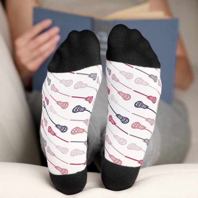 Chaussette Sticks de crosse diagonale rose et violet Motif (Fond)