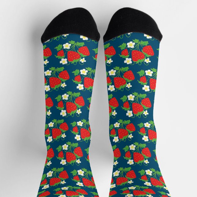 Chaussette Strawberry and Flowers Pattern (Haut)