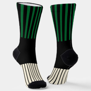 Chaussette Stripes couleur - Vert, Crème et Noir
