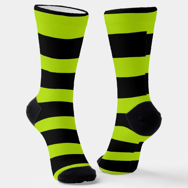 Chaussette Stripes inégales - Lime vert et noir (Angulaire)