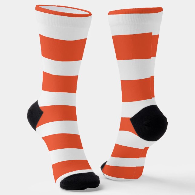 Chaussette Stripes inégales - Orange et blanc (Angulaire)