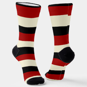 Chaussette Stripes inégales - Rouge et Crème